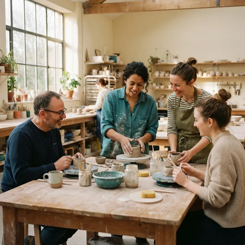 Menschen bei einem gemeinsamen kreativen Workshop